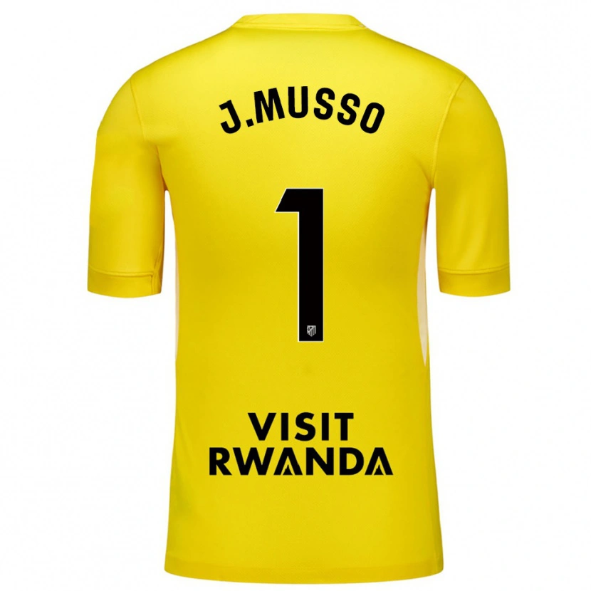 Danxen Kinderen Juan Musso #1 Geel Zwart Keepersshirt 2025/26 T-Shirt België