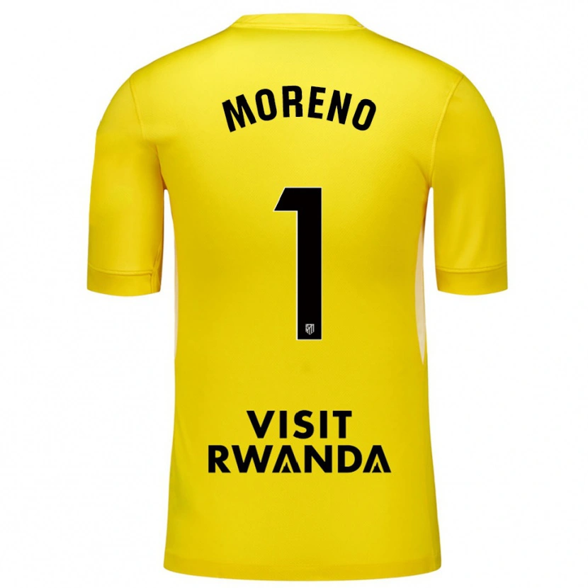 Danxen Kinderen Álvaro Moreno #1 Geel Zwart Keepersshirt 2025/26 T-Shirt België