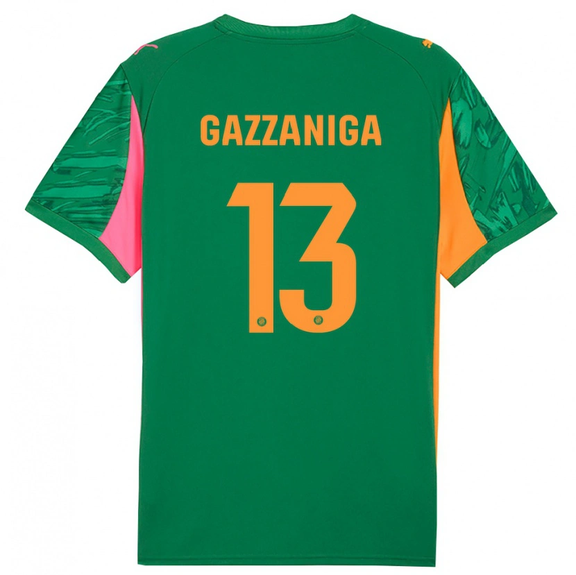 Danxen Kinderen Paulo Gazzaniga #13 Groen Oranje Keepersshirt 2025/26 T-Shirt België