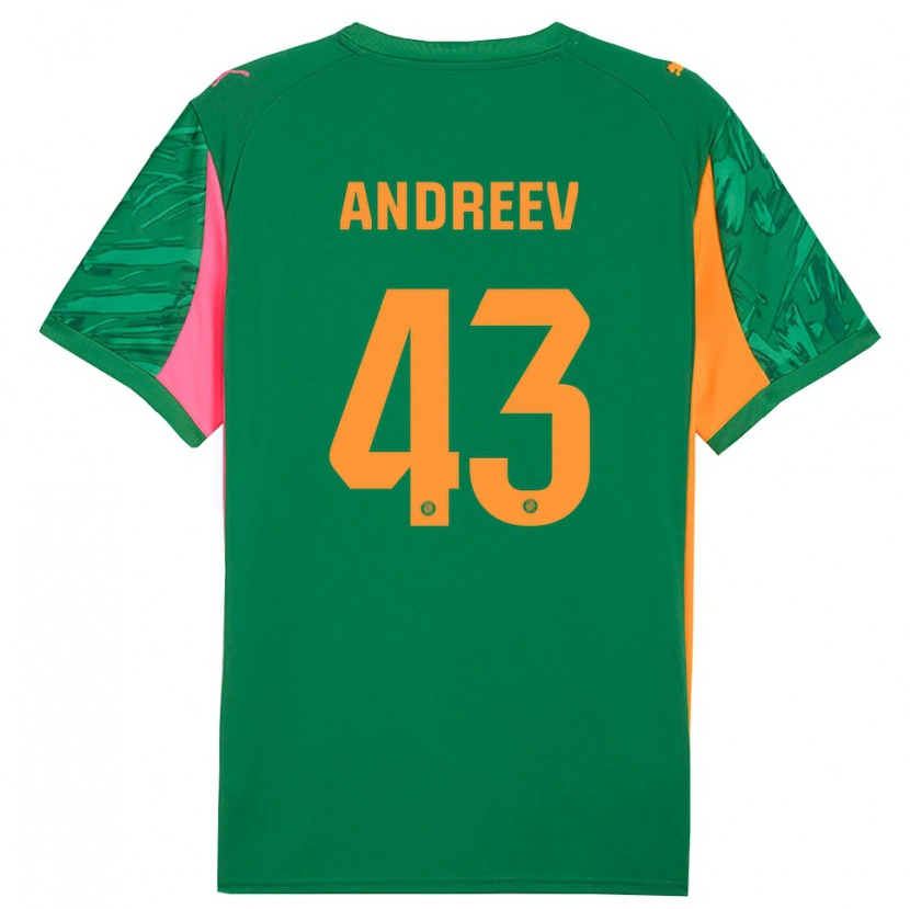 Danxen Kinderen Aleksandar Andreev #43 Groen Oranje Keepersshirt 2025/26 T-Shirt België