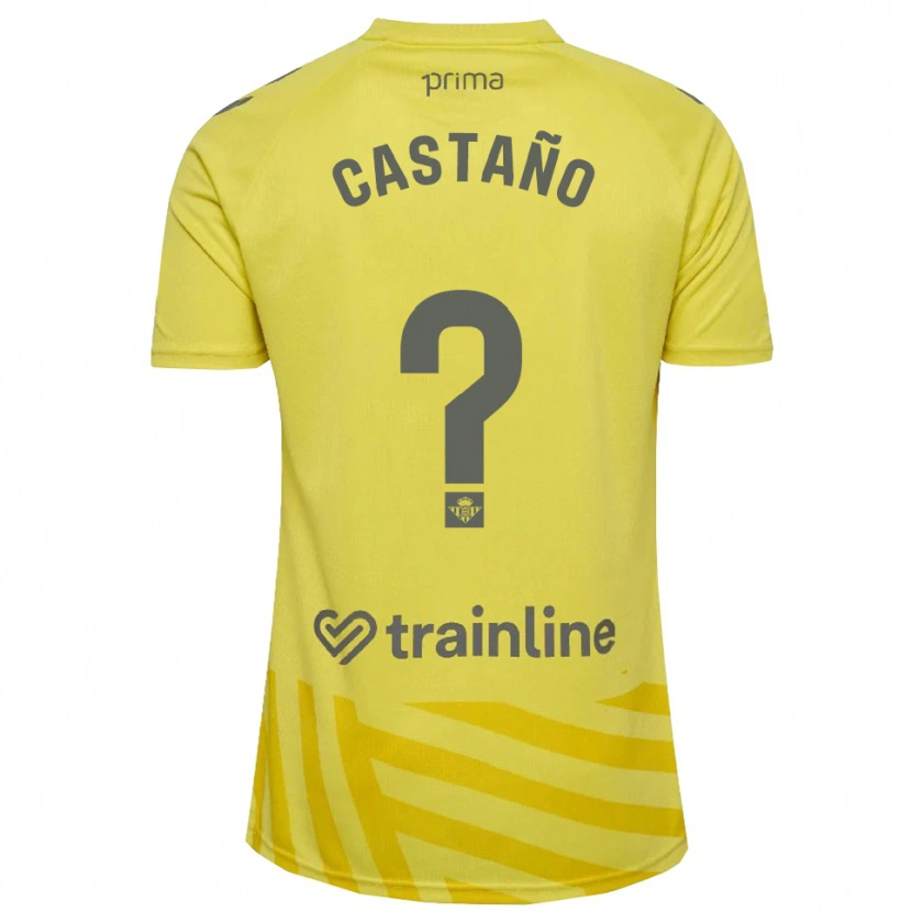 Danxen Kinderen Jesús Castaño #0 Geel Grijs Keepersshirt 2025/26 T-Shirt België