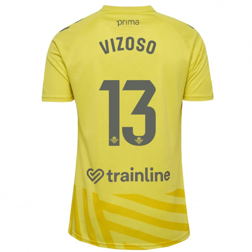 Danxen Kinderen Paula Vizoso #13 Geel Grijs Keepersshirt 2025/26 T-Shirt België