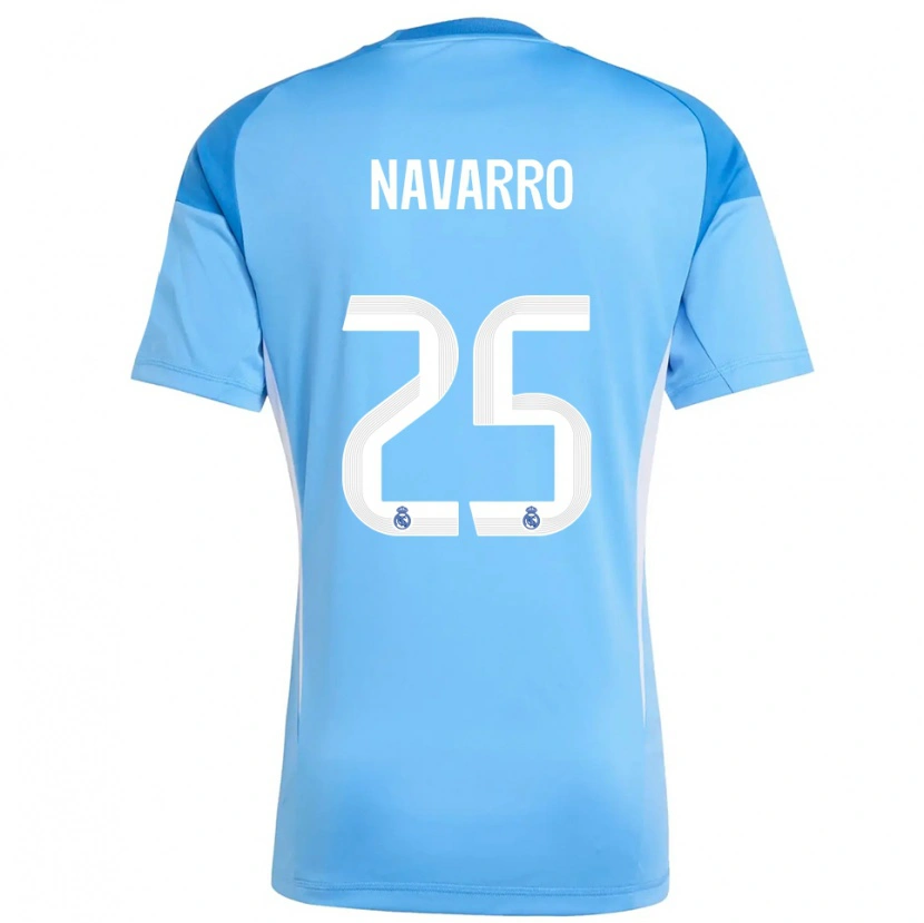 Danxen Kinderen Javier Navarro #25 Hemelsblauw Wit Keepersshirt 2025/26 T-Shirt België