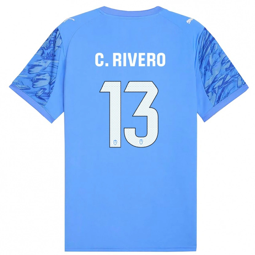 Danxen Kinderen Cristian Rivero #13 Blauw Wit Keepersshirt 2025/26 T-Shirt België
