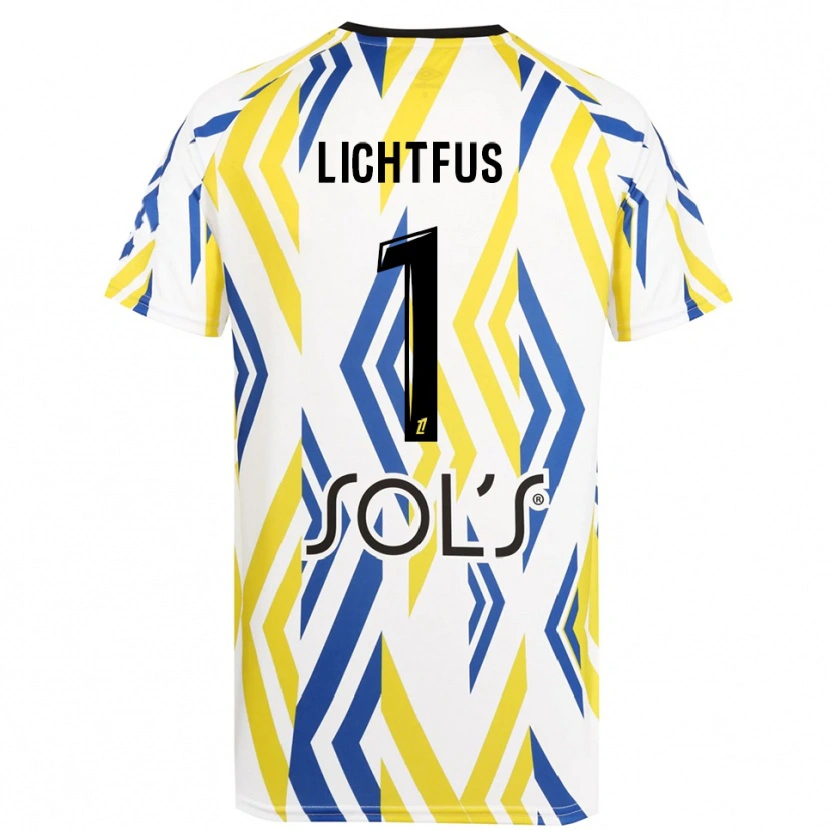 Danxen Kinderen Lisa Lichtfus #1 Wit Rood Blauw Keepersshirt 2025/26 T-Shirt België