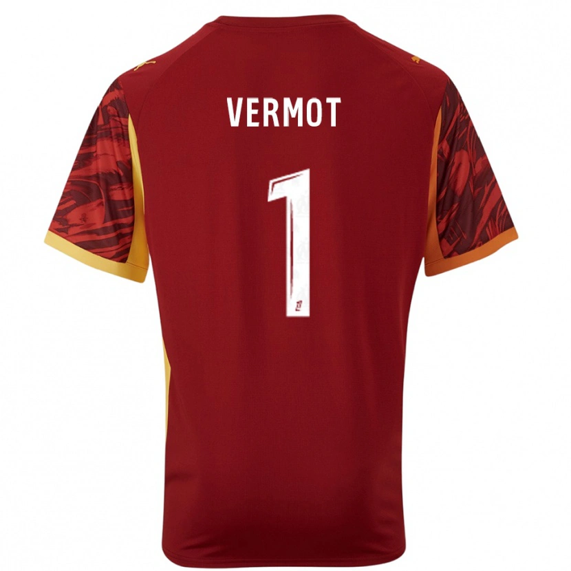 Danxen Kinderen Théo Vermot #1 Bordeaux Bruin Keepersshirt 2025/26 T-Shirt België