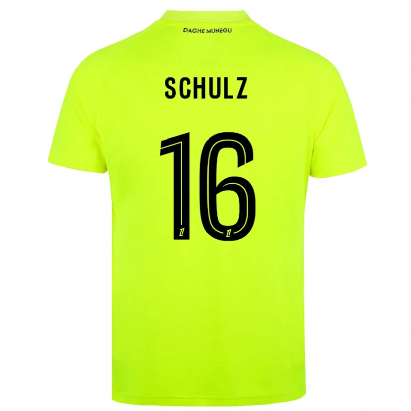 Danxen Kinderen Ethan Schulz #16 Fluorescerend Groen Zwart Keepersshirt 2025/26 T-Shirt België