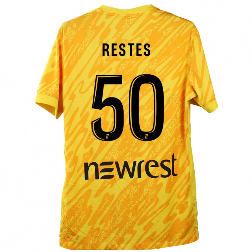 Danxen Kinderen Guillaume Restes #50 Geel Zwart Keepersshirt 2025/26 T-Shirt België