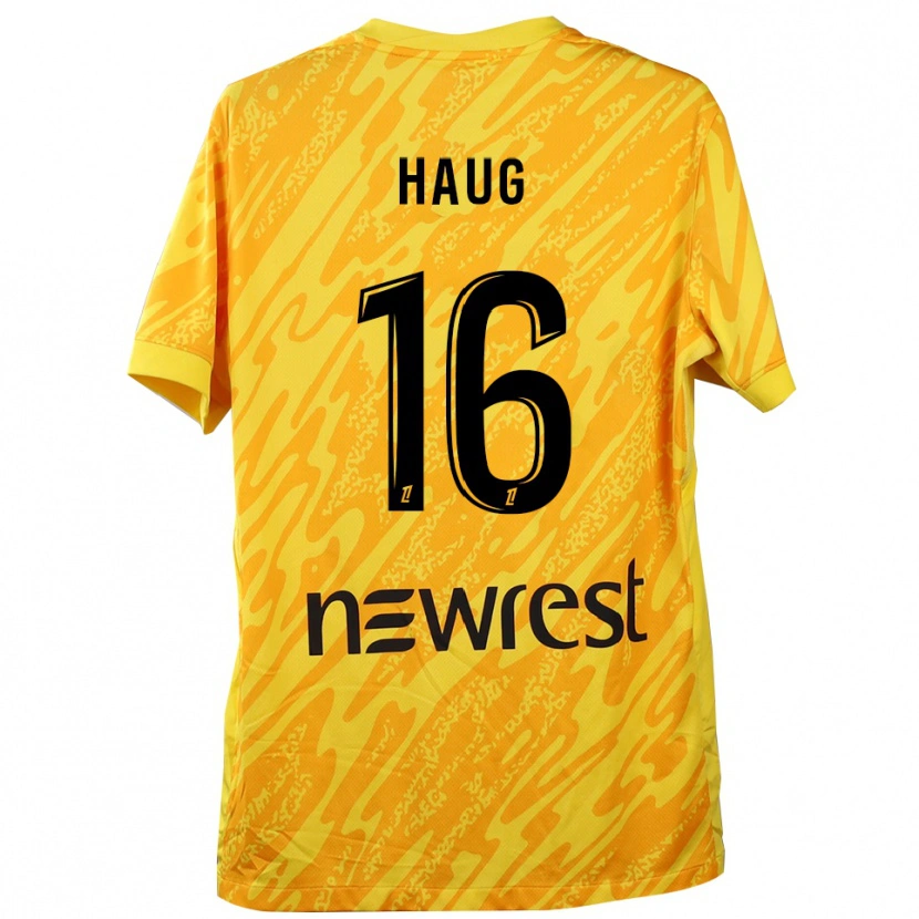 Danxen Kinderen Kjetil Haug #16 Geel Zwart Keepersshirt 2025/26 T-Shirt België