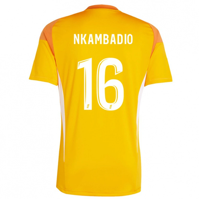 Danxen Kinderen Obed Nkambadio #16 Licht Oranje Wit Keepersshirt 2025/26 T-Shirt België