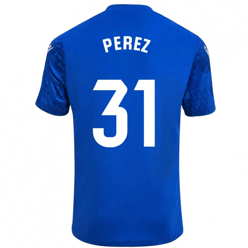 Danxen Kinderen Ángel Pérez #31 Blauw Wit Keepersshirt 2025/26 T-Shirt België