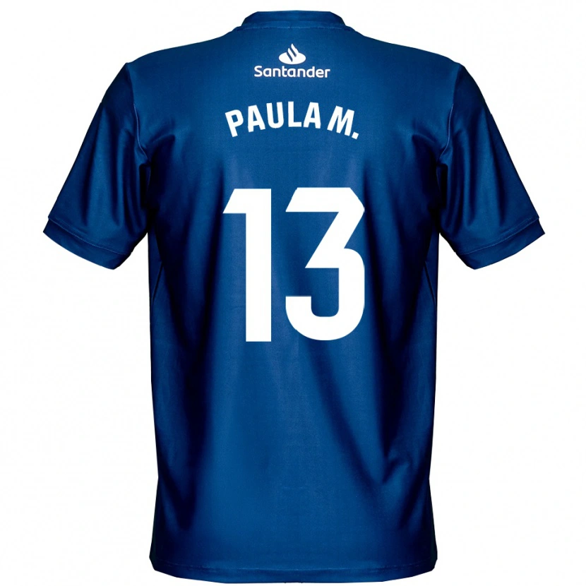 Danxen Kinderen Paula Muñoz Álvarez #13 Koninklijk Blauw Wit Keepersshirt 2025/26 T-Shirt België