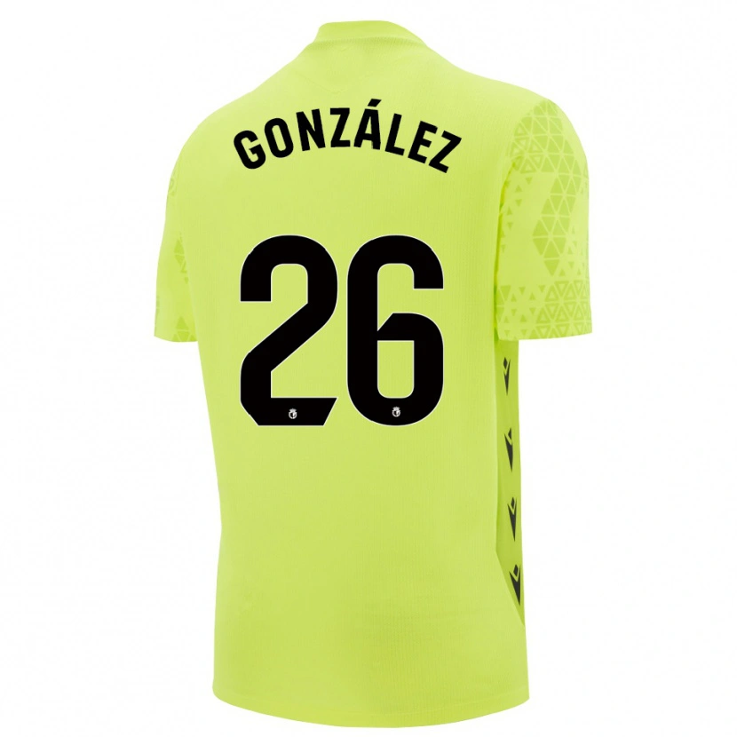 Danxen Kinderen Diego González #26 Geel Groen Zwart Keepersshirt 2025/26 T-Shirt België
