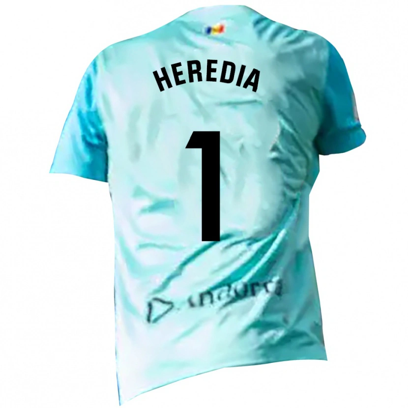 Danxen Kinderen Alex Heredia #1 Cyaan Zwart Keepersshirt 2025/26 T-Shirt België