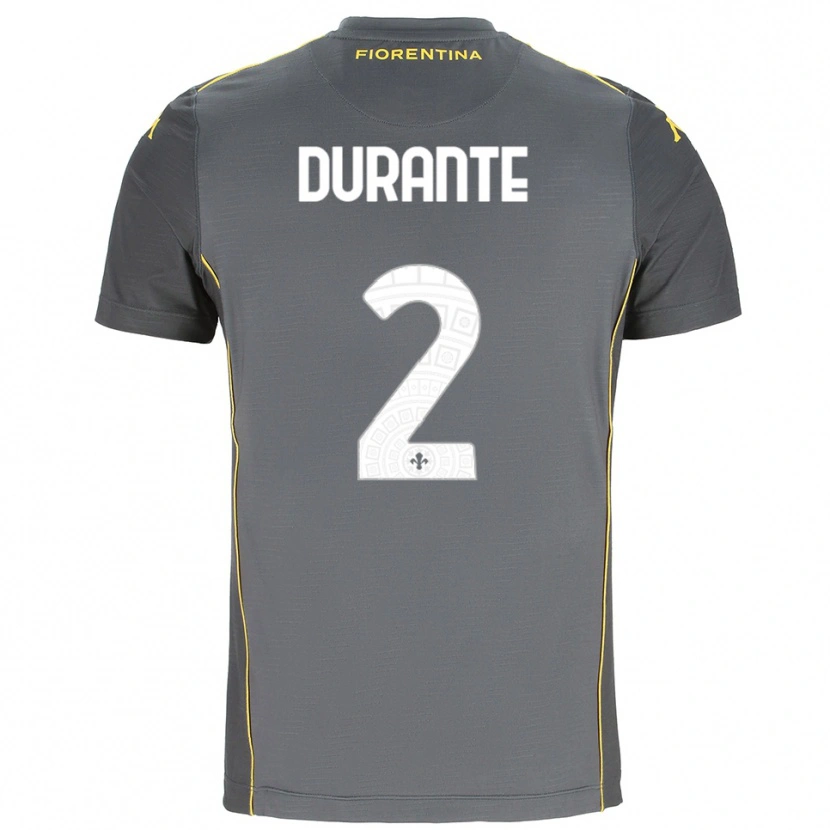 Danxen Kinderen Francesca Durante #2 Donkergrijs Geel Keepersshirt 2025/26 T-Shirt België