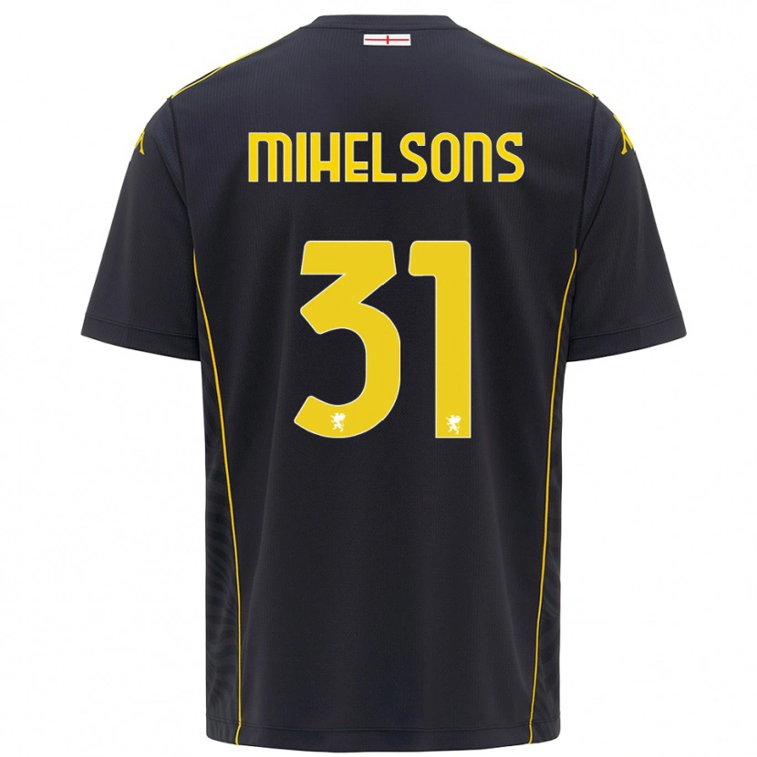 Danxen Kinderen Rendijs Mihelsons #31 Zwart Geel Keepersshirt 2025/26 T-Shirt België