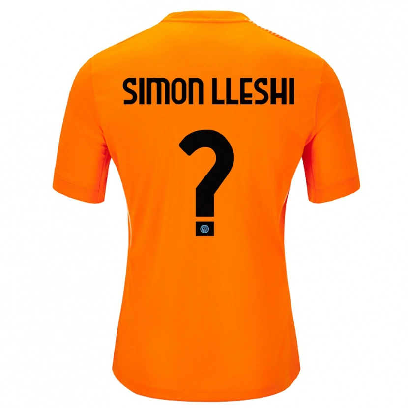 Danxen Kinderen Simon Lleshi #0 Licht Oranje Zwart Keepersshirt 2025/26 T-Shirt België