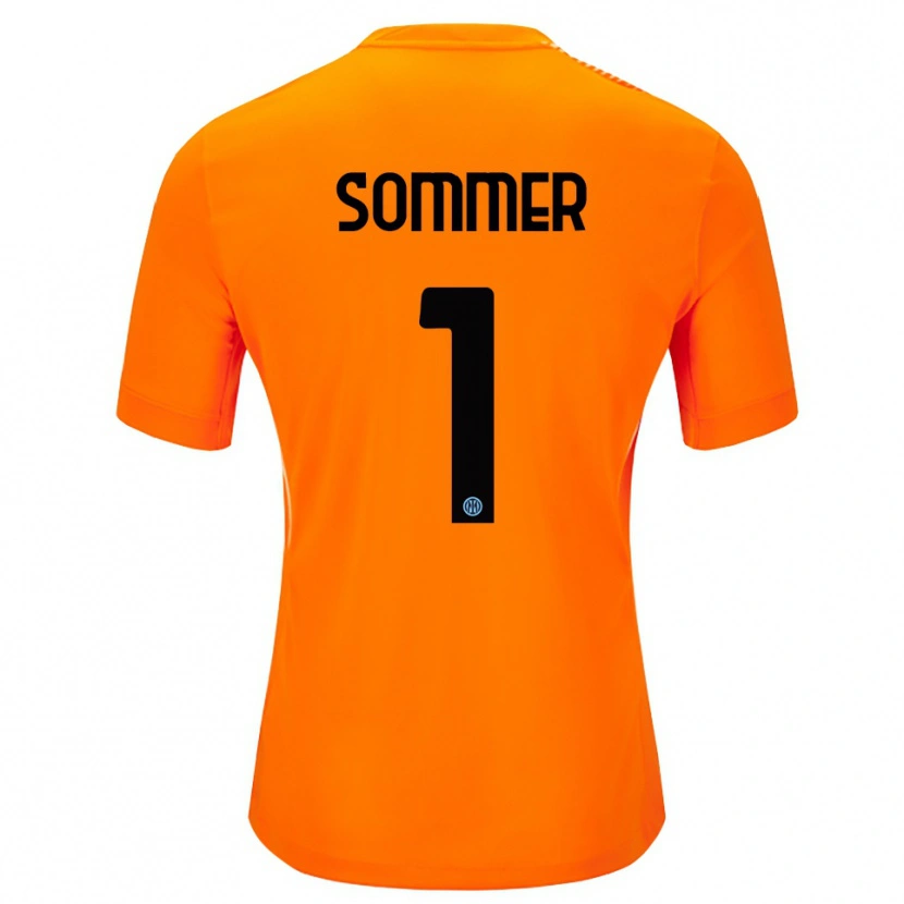 Danxen Kinderen Yann Sommer #1 Licht Oranje Zwart Keepersshirt 2025/26 T-Shirt België