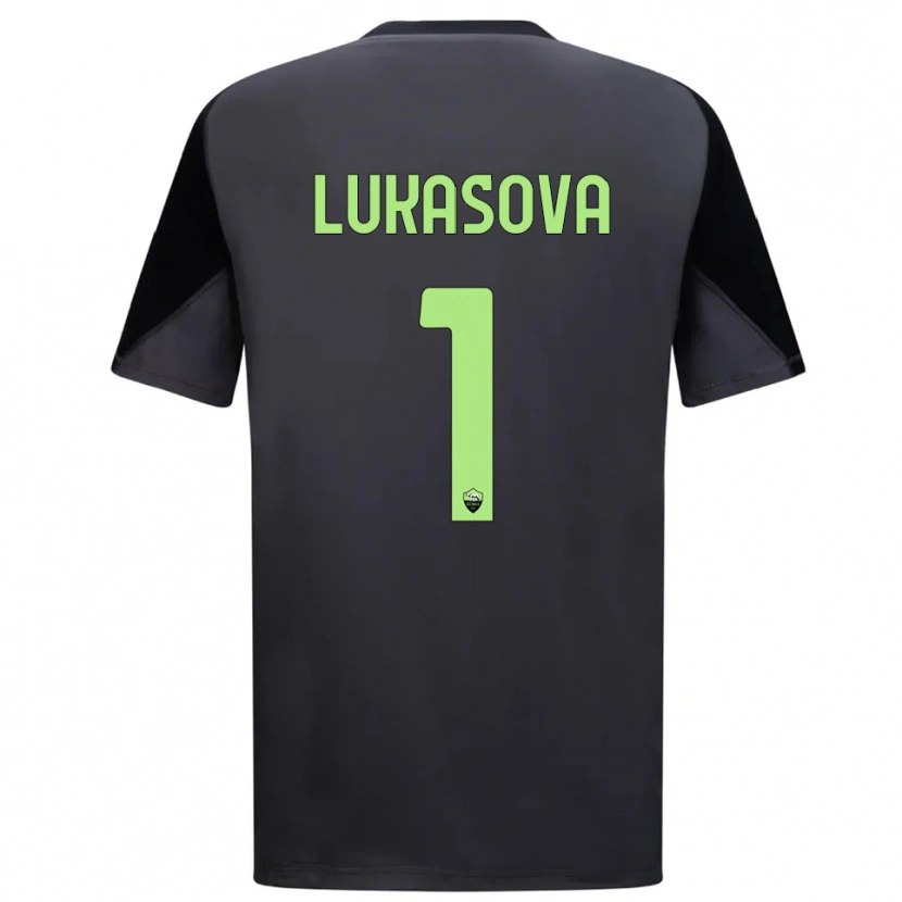 Danxen Kinderen Olivie Lukášová #1 Zwart Licht Groen Keepersshirt 2025/26 T-Shirt België
