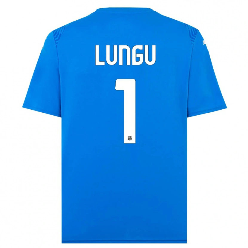 Danxen Kinderen Luca Lungu #1 Blauw Wit Keepersshirt 2025/26 T-Shirt België