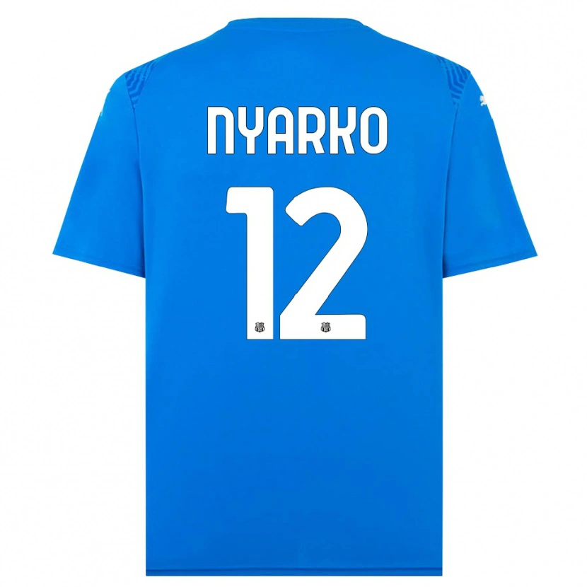 Danxen Kinderen Lorenzo Nyarko #12 Blauw Wit Keepersshirt 2025/26 T-Shirt België