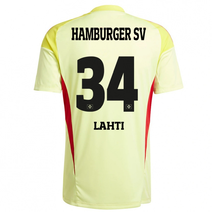 Danxen Kinderen Elias Lahti #34 Geel Zwart Rood Keepersshirt 2025/26 T-Shirt België