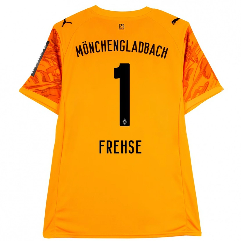 Danxen Kinderen Jil Frehse #1 Oranje Geel Zwart Keepersshirt 2025/26 T-Shirt België