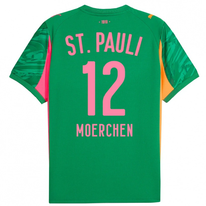 Danxen Kinderen Theo Moerchen #12 Groen Oranje Roze Keepersshirt 2025/26 T-Shirt België