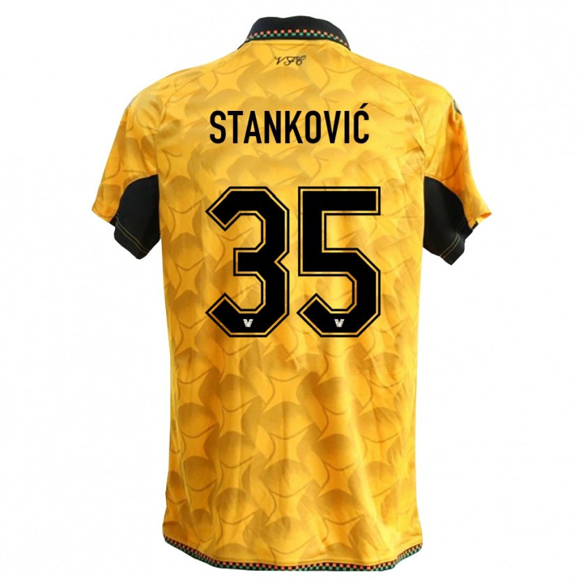 Danxen Kinderen Filip Stanković #35 Geel Zwart Keepersshirt 2025/26 T-Shirt België
