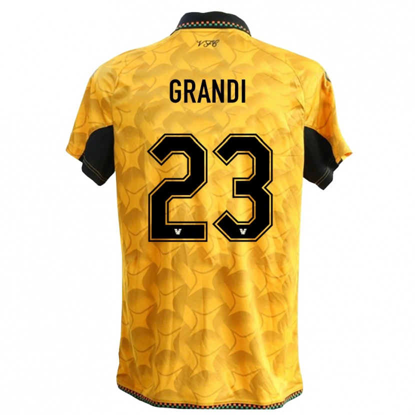 Danxen Kinderen Matteo Grandi #23 Geel Zwart Keepersshirt 2025/26 T-Shirt België