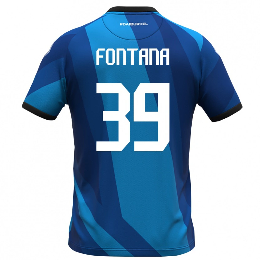 Danxen Kinderen Niccolò Fontana #39 Koningsblauw Oranje Keepersshirt 2025/26 T-Shirt België