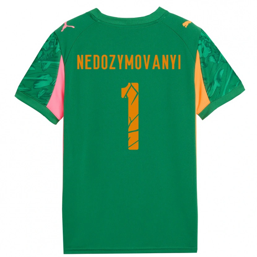 Danxen Kinderen Artem Nedozymovanyi #1 Groen Oranje Roze Keepersshirt 2025/26 T-Shirt België