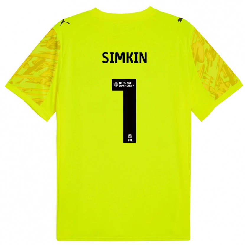 Danxen Kinderen Tommy Simkin #1 Fluorescerend Groen Keepersshirt 2025/26 T-Shirt België