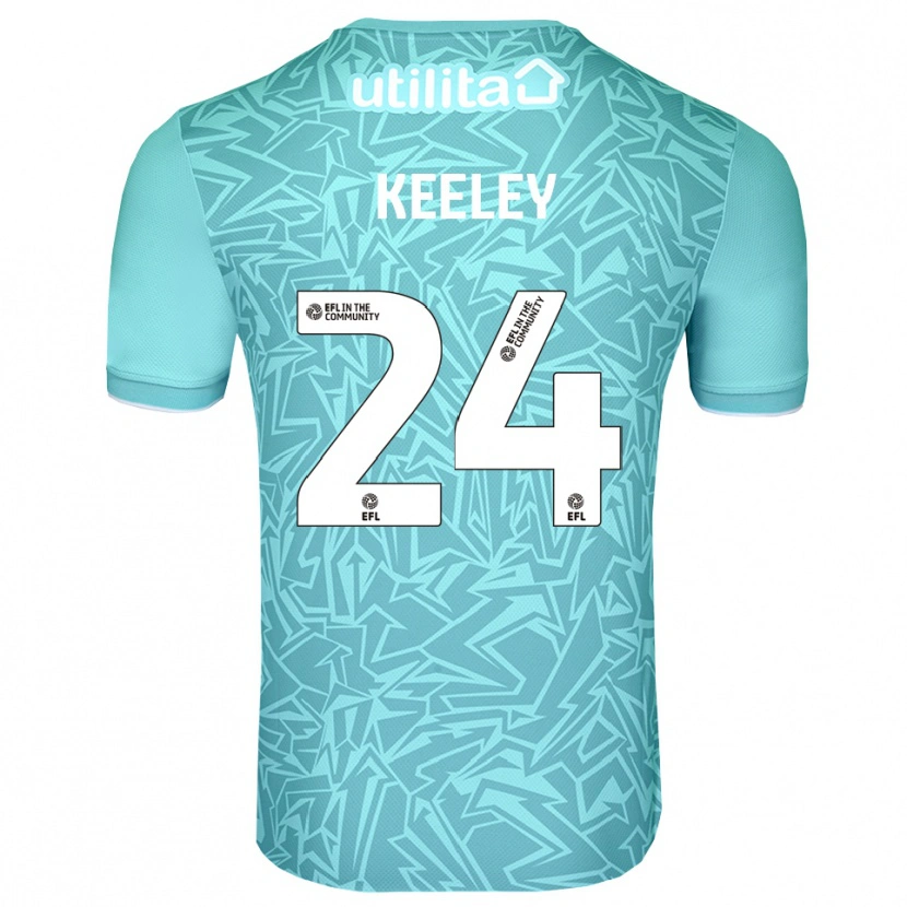Danxen Kinderen Josh Keeley #24 Lichtblauw Keepersshirt 2025/26 T-Shirt België