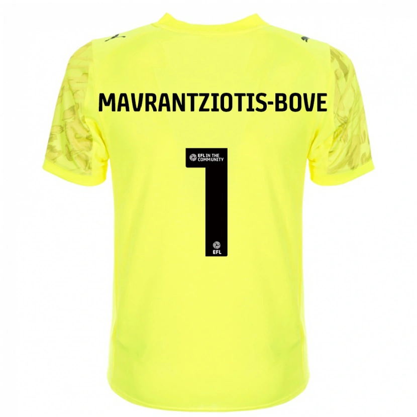Danxen Kinderen Kane Mavrantziotis-Bove #1 Geel Zwart Keepersshirt 2025/26 T-Shirt België