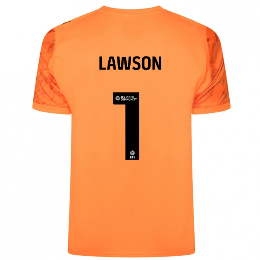 Danxen Kinderen Harvey Lawson #1 Oranje Zwart Keepersshirt 2025/26 T-Shirt België