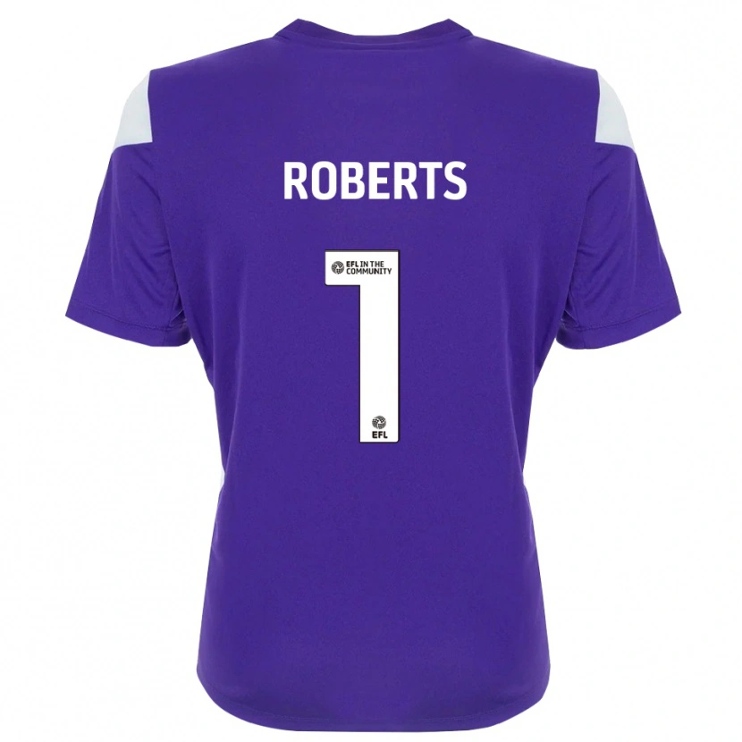 Danxen Kinderen Myles Roberts #1 Paars Wit Keepersshirt 2025/26 T-Shirt België