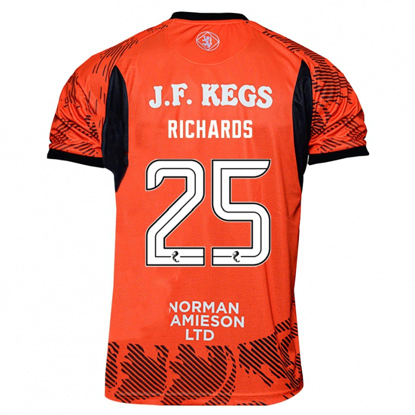 Danxen Kinderen Dave Richards #25 Oranje Zwart Keepersshirt 2025/26 T-Shirt België