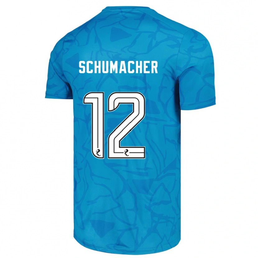 Danxen Kinderen Noa Schumacher #12 Blauw Wit Keepersshirt 2025/26 T-Shirt België