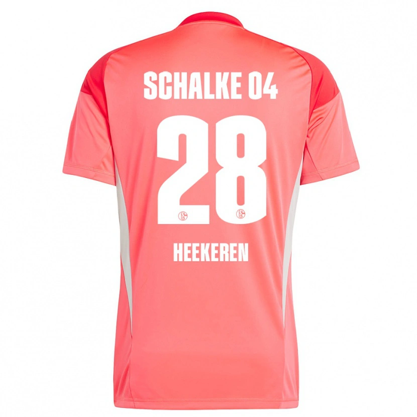 Danxen Kinderen Justin Heekeren #28 Koraal Rood Keepersshirt 2025/26 T-Shirt België