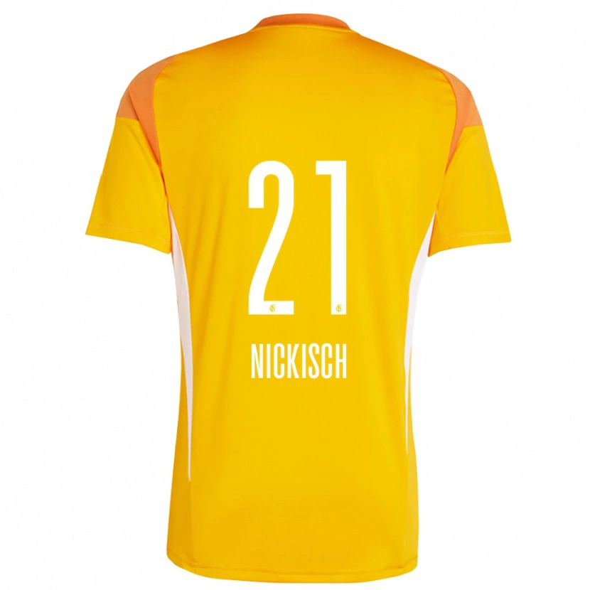 Danxen Kinderen Jonas Nickisch #21 Geel Oranje Keepersshirt 2025/26 T-Shirt België