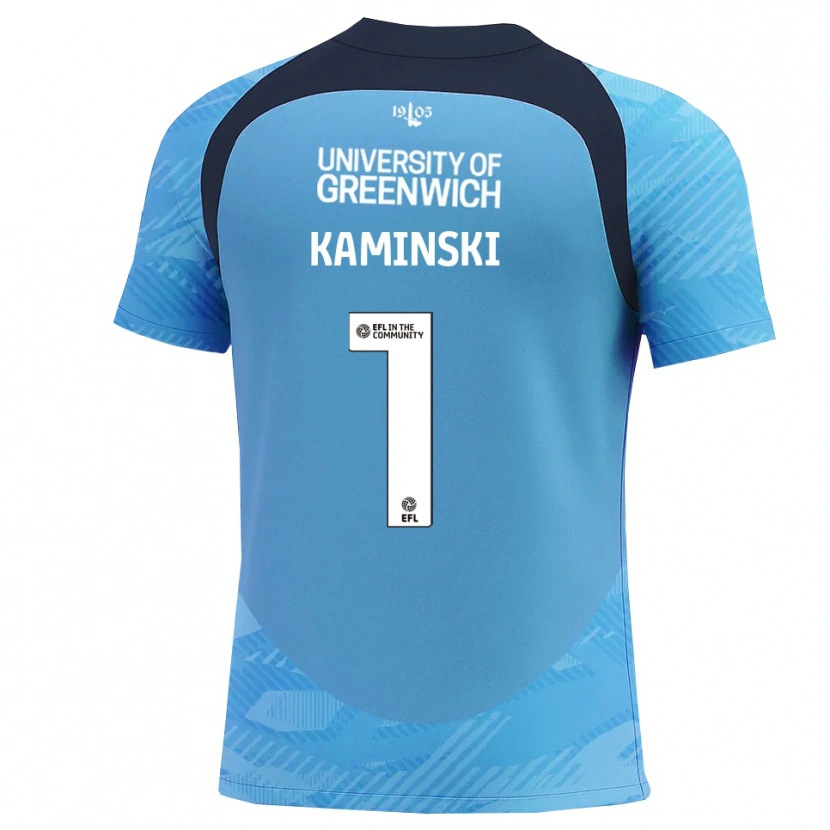 Danxen Kinderen Thomas Kaminski #1 Blauw Wit Keepersshirt 2025/26 T-Shirt België