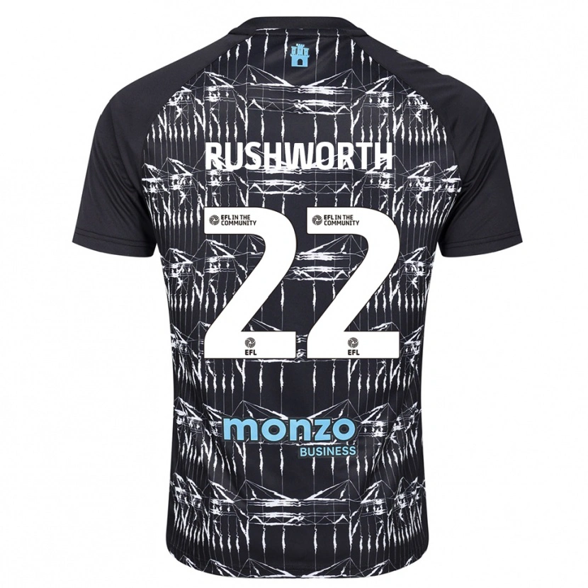 Danxen Kinderen Carl Rushworth #22 Zwart Blauw Keepersshirt 2025/26 T-Shirt België