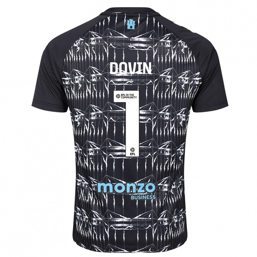 Danxen Kinderen Oliver Dovin #1 Zwart Blauw Keepersshirt 2025/26 T-Shirt België