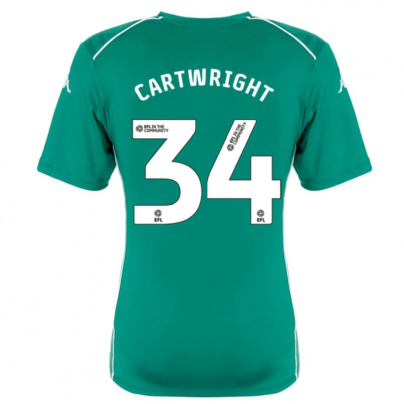 Danxen Kinderen Harvey Cartwright #34 Groen Wit Keepersshirt 2025/26 T-Shirt België