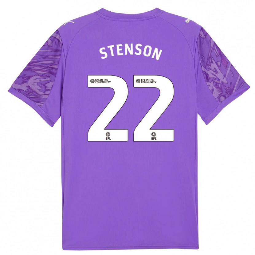 Danxen Kinderen Fran Stenson #22 Paars Wit Keepersshirt 2025/26 T-Shirt België