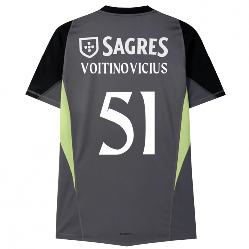 Danxen Kinderen Arnas Voitinovičius #51 Donkergrijs Zwart Keepersshirt 2025/26 T-Shirt België