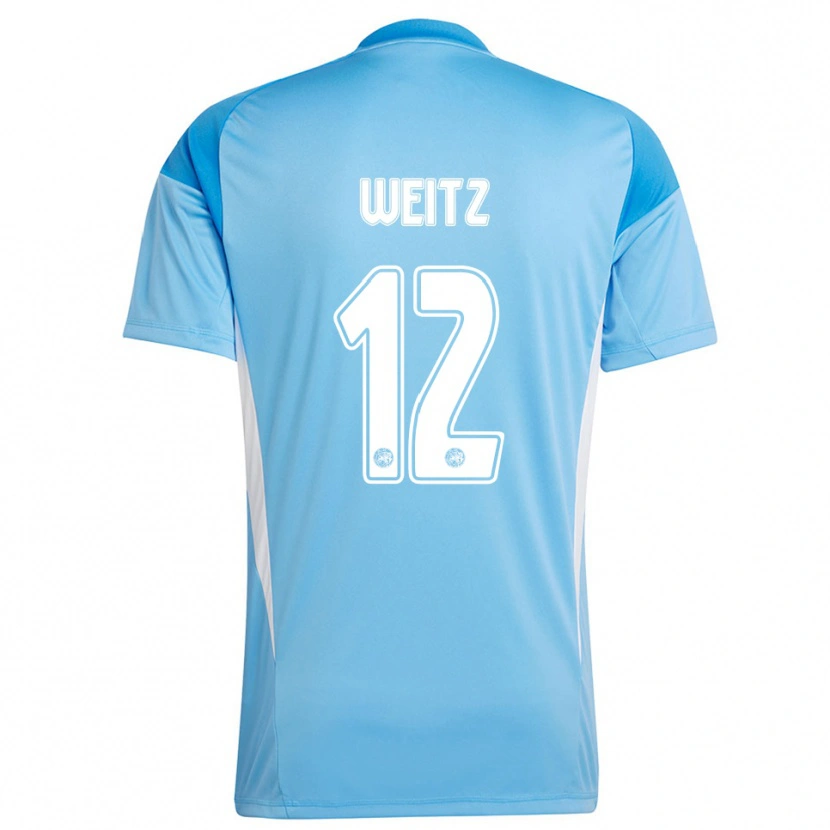 Danxen Kinderen Axel Weitz #12 Lichtblauw Wit Keepersshirt 2025/26 T-Shirt België