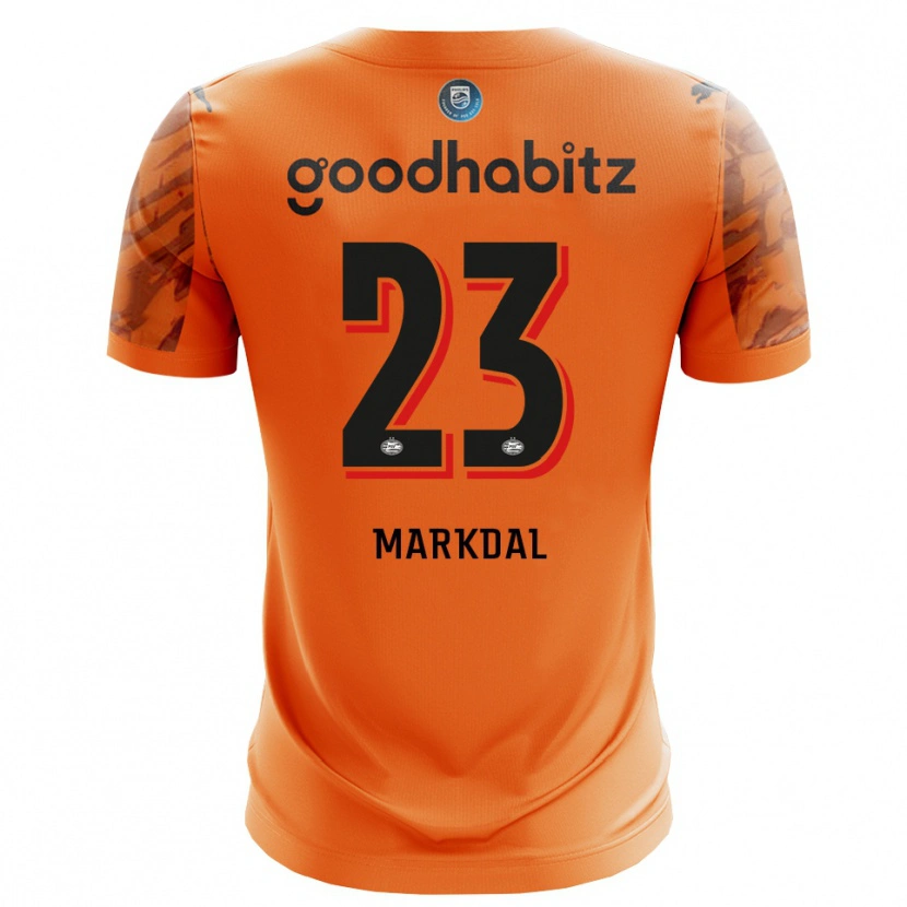 Danxen Kinderen Mikkel Markdal #23 Oranje Zwart Keepersshirt 2025/26 T-Shirt België
