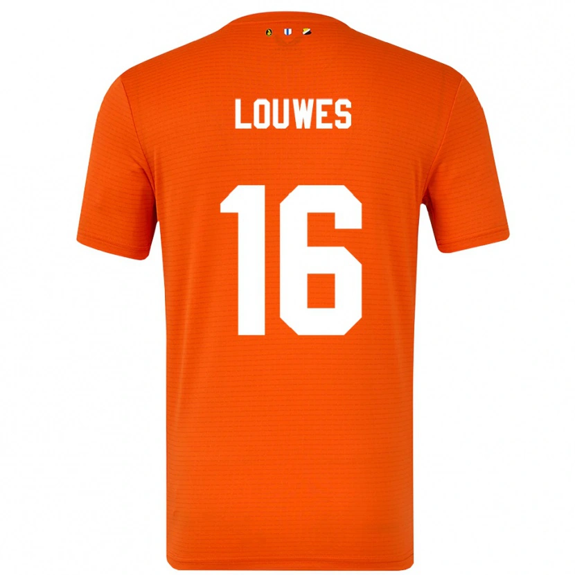 Danxen Kinderen Puck Louwes #16 Oranje Zwart Keepersshirt 2025/26 T-Shirt België